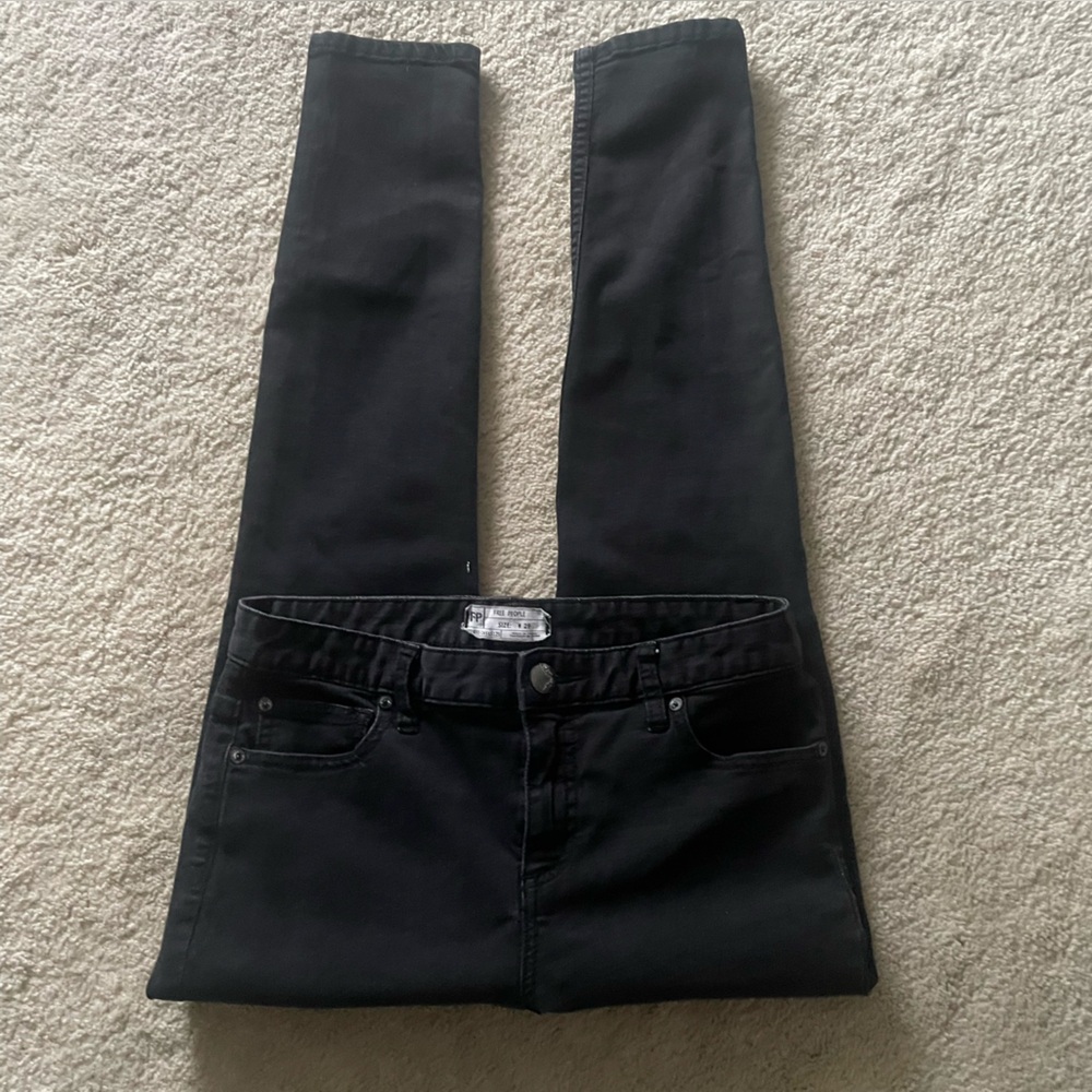 Free People Black Distressed Jeans Size 29